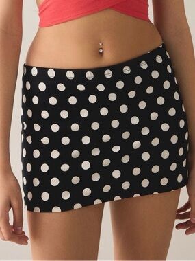 Worn Once Black and White Polka Dot Mini Skort